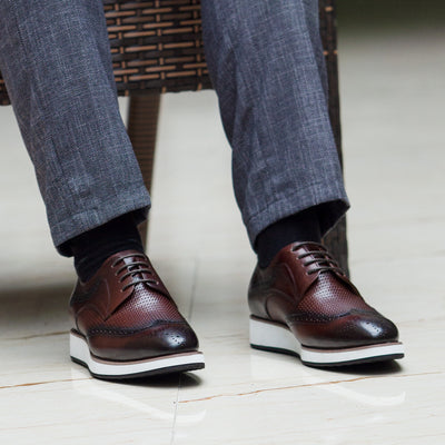 Zapatos Derby Tejidos Punta Fina - Calzado Casual de Cuero para Hombre - Image 2