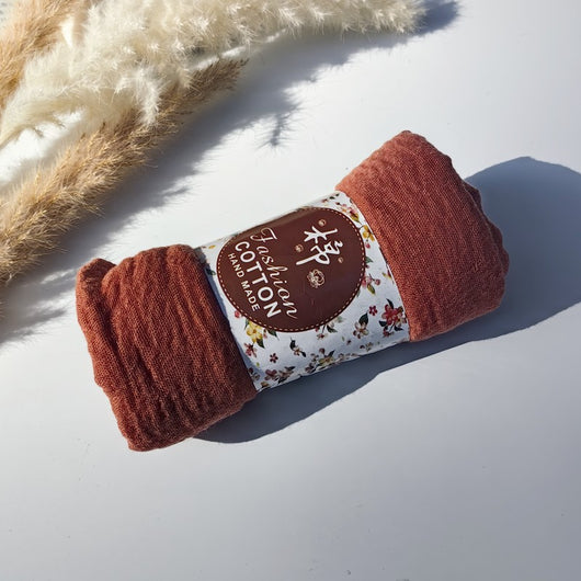 Pañuelo de Algodón y Lino Arrugado Monocromático - Image 83