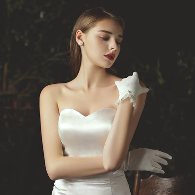 Guantes Cortos de Tul para Novia - Image 3