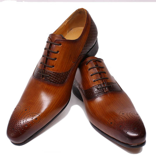 Zapatos Formales de Cuero para Hombre con Tallado Británico - Image 2