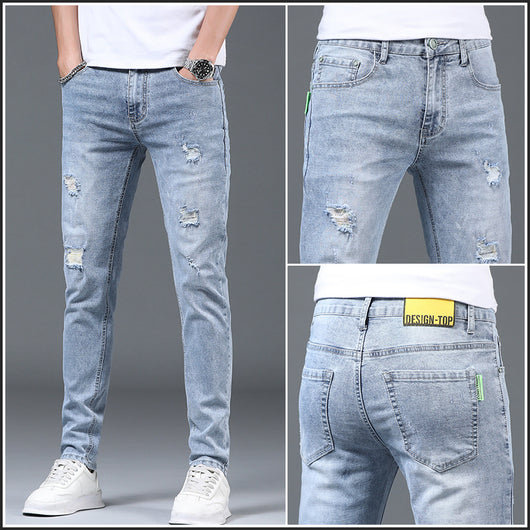 Pantalones Slim Fit Rotos Casuales para Hombre - Image 40