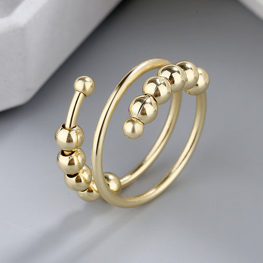 Anillo Antiestrés Doble Capa Ajustable con Retención de Color