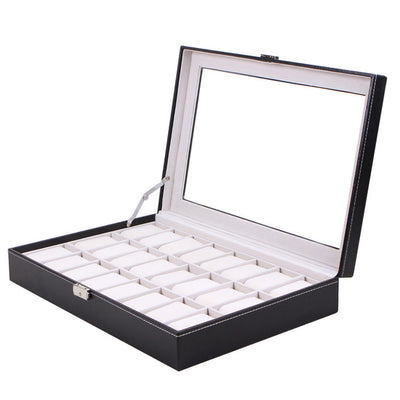Caja Organizadora para Relojes 24 Compartimentos con Tapa de Cristal - Image 9