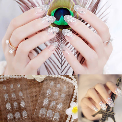 Uñas Postizas Decoradas con Lazo y Corona - Parches de Uñas Artísticas - Image 13