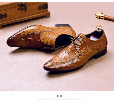 Zapatos de Vestir Hombre Patrón Cocodrilo Estilo Británico - Image 16