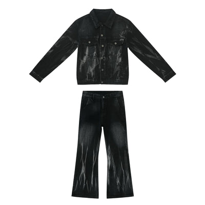 Traje de Mezclilla Retro Holgado Efecto Desgastado - Image 2