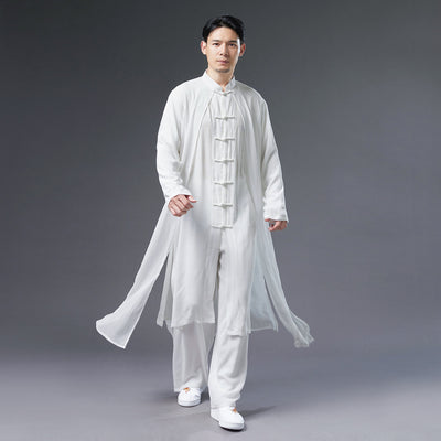 Túnica Hanfu Blanca de Verano para Hombre - Disfraz Hada Chifón Tradicional Chino - Image 4