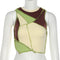Playera Coctel sin Mangas Cuello Redondo Bicolor Ajustada