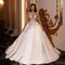 Vestido de Novia Retro con Encaje, Cintura Alta y Cola Elegante