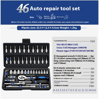 Kit de Herramientas Multifuncional para Reparación Automotriz con Llaves de Tubo - Image 8
