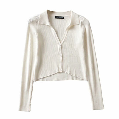 Cardigan Tejido con Solapa Irregular y Cierre Simple - Image 14