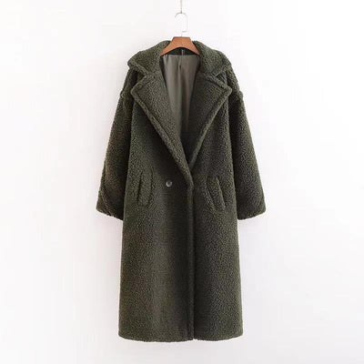 Abrigo Largo Térmico de Peluche Artificial para Mujer - Manga Larga Acolchado - Image 12