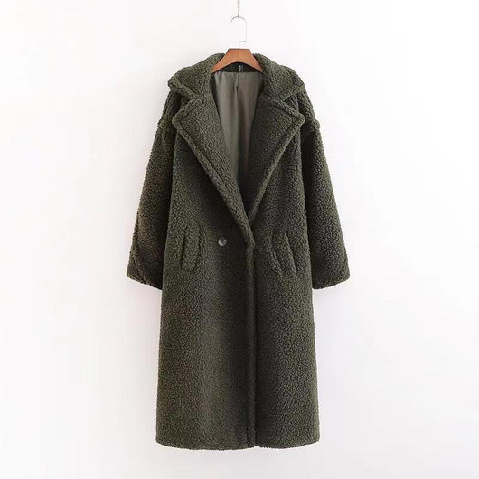 Abrigo Largo Térmico de Peluche Artificial para Mujer - Manga Larga Acolchado - Image 12