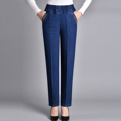 Pantalones Vaqueros Talle Alto Cintura Elástica Corte Recto - Image 6