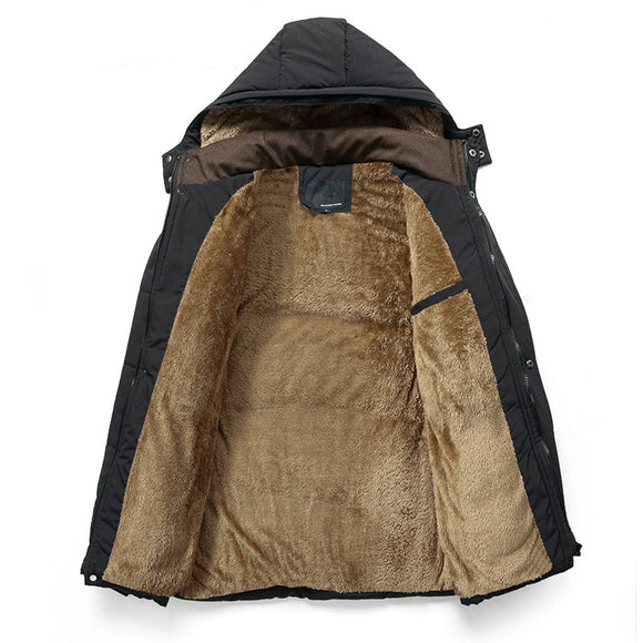 Chaqueta de Invierno Acolchada para Hombre con Forro de Terciopelo