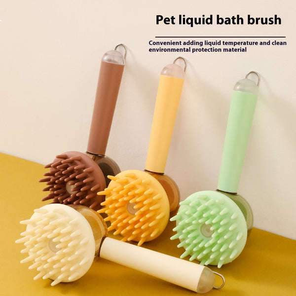 Cepillo 3 en 1 para Baño de Perros y Gatos - Masaje, Deslanado y Espuma