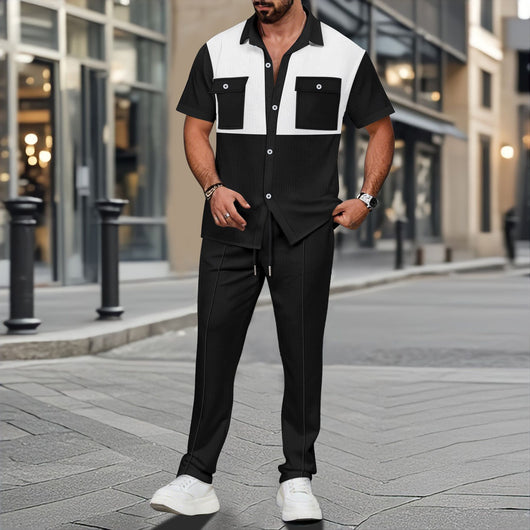 Conjunto de Dos Piezas: Camisa y Pantalón con Bloques de Color - Image 9