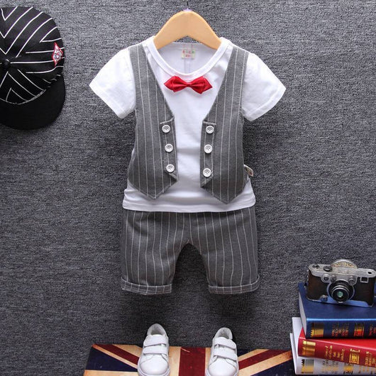 Conjunto Formal para Niño: Camiseta + Chaleco Gentleman de Algodón - Image 10