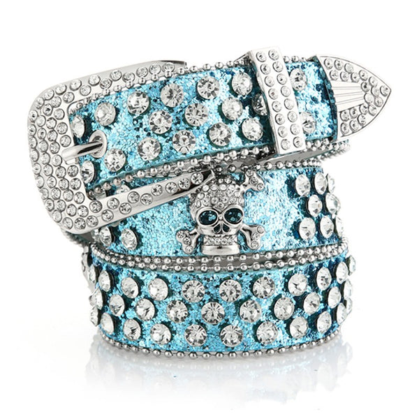 Cinturón Vaquero para Mujer con Calavera y Strass