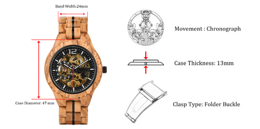 Reloj Mecánico Automático de Madera - Image 6