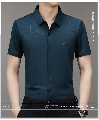 Camisa Ejecutiva de Manga Corta sin Costuras - Comodidad Profesional - Image 7