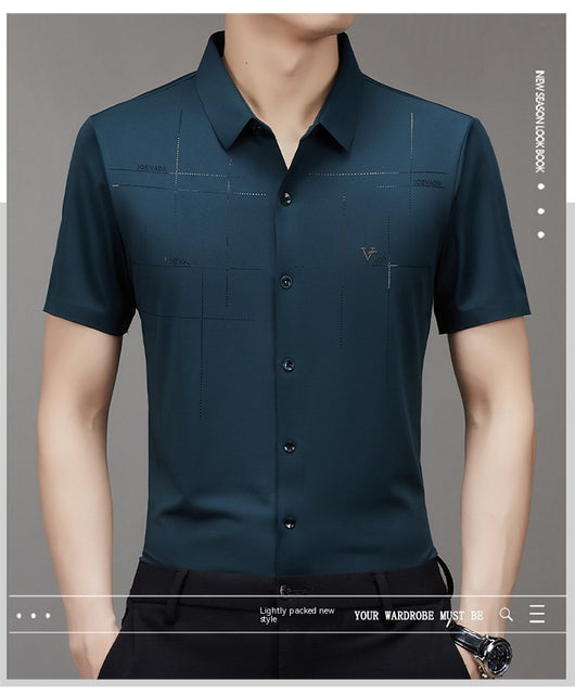 Camisa Ejecutiva de Manga Corta sin Costuras - Comodidad Profesional - Image 7