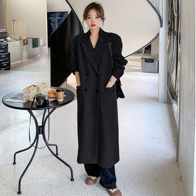 Abrigo Trench Coat Largo a la Rodilla para Mujer