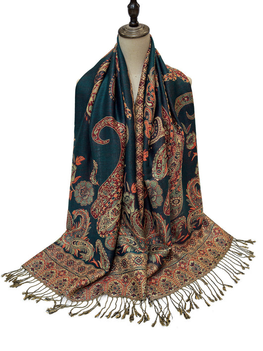 Poncho Bohemio Étnico Jacquard - Estilo Retro Nacional - Image 25