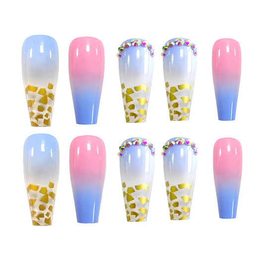 Stickers de Uñas con Diamantes Incrustados y Lámina Dorada - Image 6