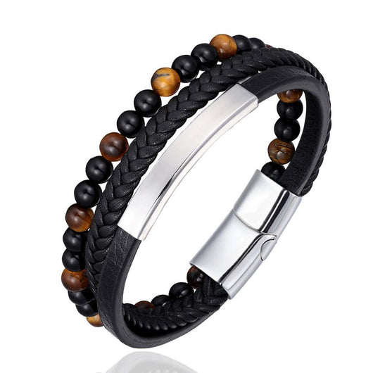 Pulsera de Piedra Natural con Cierre Magnético y Cuero Trenzado - Image 7