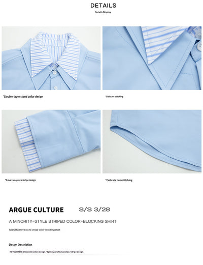 Blusa de Contraste Rayas con Diseño Patchwork Dos Piezas - Image 13