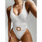 Bikini Entero de Color Sólido para Mujer