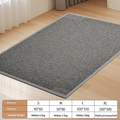 Dark gray textured pet-proof rug with a subtle border, shown on a light wood floor. - Image 5