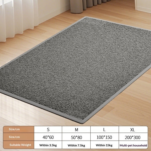 Dark gray textured pet-proof rug with a subtle border, shown on a light wood floor. - Image 5