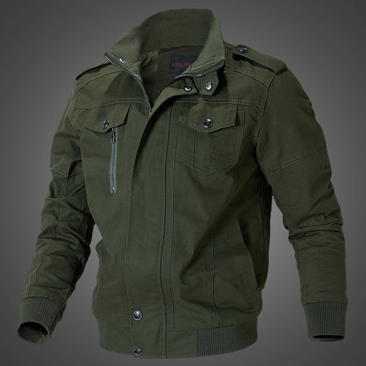 Abrigo Talla Grande de Algodón Lavado Estilo Aviador - Image 2