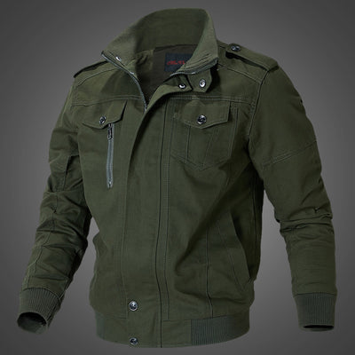 Abrigo Talla Grande de Algodón Lavado Estilo Aviador - Image 2