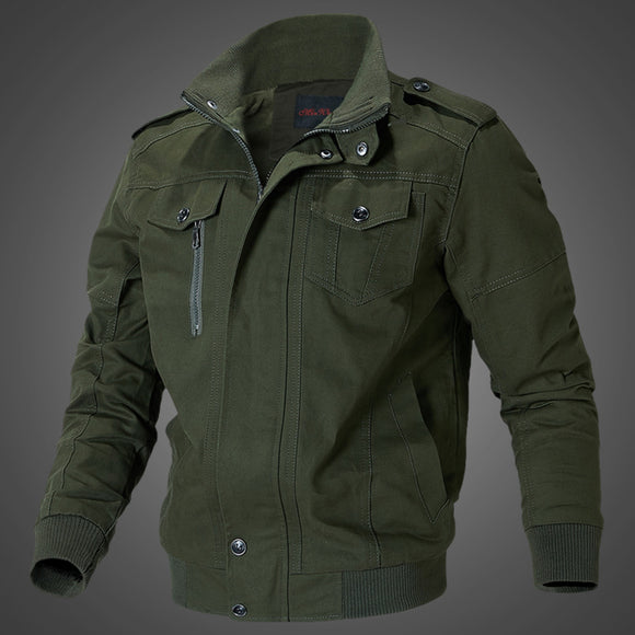 Abrigo Talla Grande de Algodón Lavado Estilo Aviador