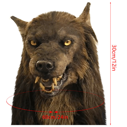 Máscara de Lobo Hombre Halloween - Disfraz Cosplay Cabeza Giratoria Realista - Image 16