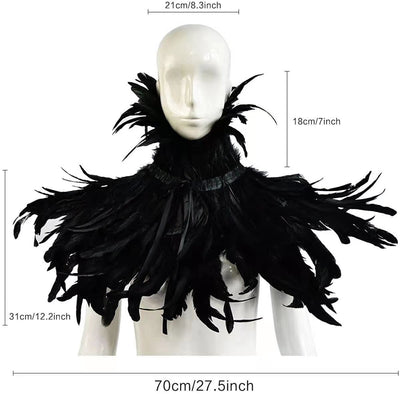Capa Gótica Amazona con Cuello de Plumas - Image 6