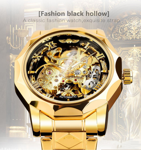 Reloj Automático de Lujo Retro con Esfera Luminosa para Hombre