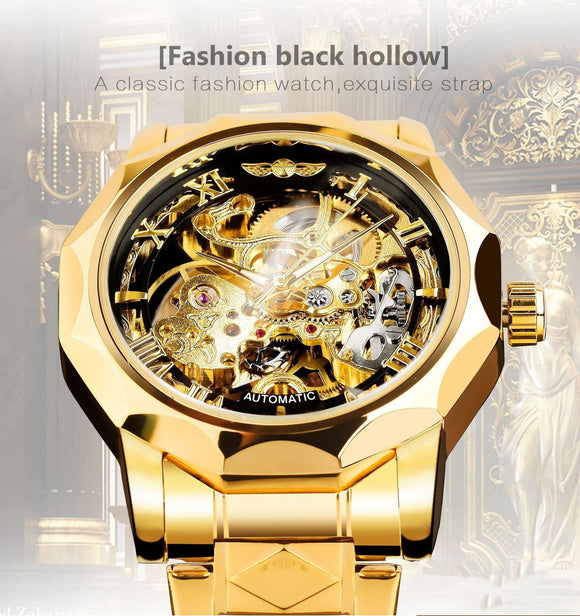 Reloj Automático de Lujo Retro con Esfera Luminosa para Hombre