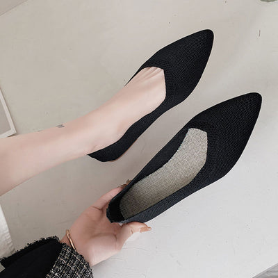 Zapatos Planos Tejidos Cómodos con Punta Afilada y Suela Suave - Image 2