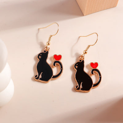 Aretes Colgantes Minimalistas de Mariposa, Gato y Dinosaurio en Acrílico y Metal - Image 7