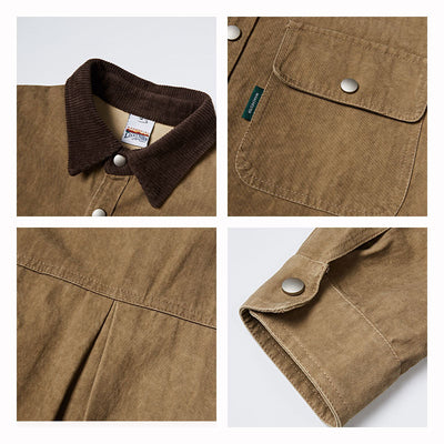 Camisa de Manga Larga Contraste Lavado Vintage para Hombre - Image 4