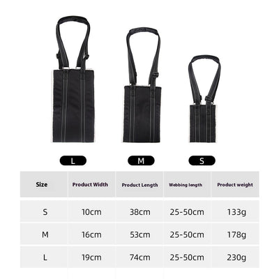 Black adjustable dog rehabilitation training belt with white plush lining on a brown and white Border Collie. - Image 7