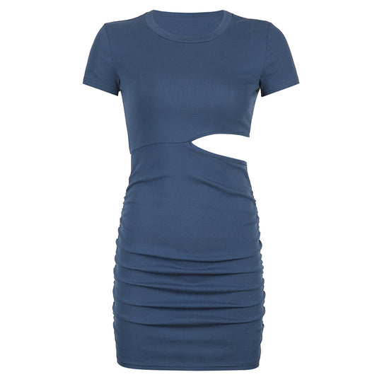 Vestido Ajustado Corto con Aberturas en Espalda y Cintura