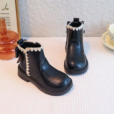 Botas de Cuero para Niñas con Forro de Terciopelo y Suela Flexible - Image 3