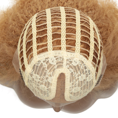 Peluca Rizada de Encaje con Fibra Química - Estilo Corn Perm - Image 4
