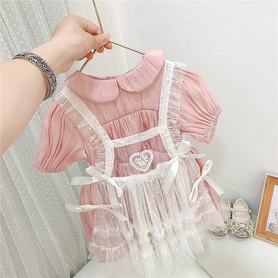 Vestido Lolita Infantil Estilo Occidental Manga Corta - Conjunto Princesa de Dos Piezas - Image 12