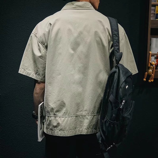 Camiseta de Trabajo Holgada en Colores Sólidos para Hombre - Image 2